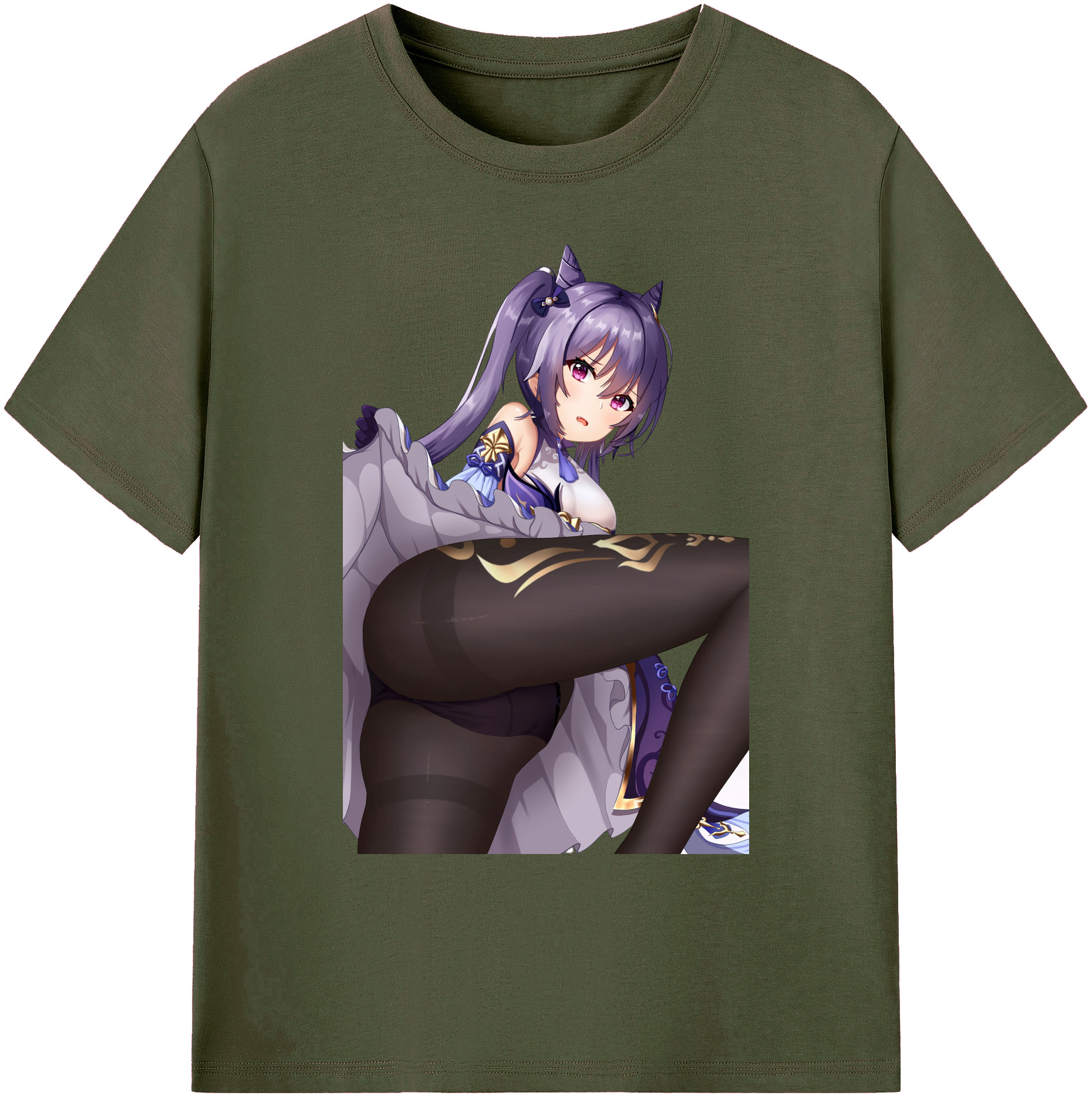 げんし神 刻晴 こくせい genshin Kokusei 綿100％ メンズ半袖Tシャツ｜肌触りやわらか＆通気性
